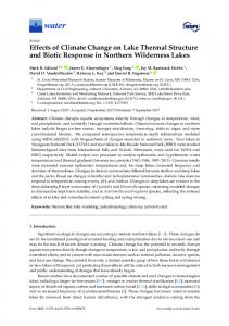 Effects of Climate Change on Lake Thermal Structure and ... - MDPI