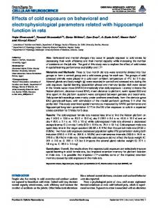 Effects of cold exposure on behavioral and