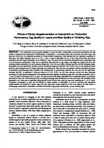 Effects of Dietary Supplementation of Astaxanthin on Production ...