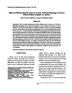 Effects of Different Salinity Levels on Growth, Yield ...