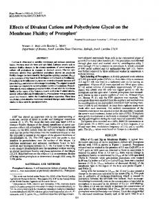 Effects of Divalent Cations and Polyethylene Glycol on the ... - NCBI