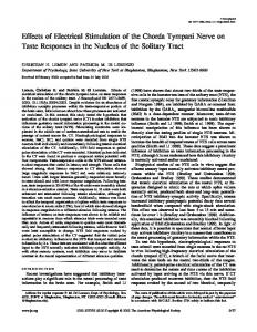 Effects of Electrical Stimulation of the Chorda Tympani Nerve on Taste ...