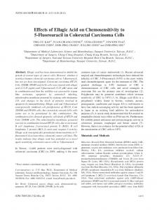 Effects of Ellagic Acid on Chemosensitivity to 5-Fluorouracil in ...