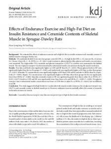 Effects of Endurance Exercise and High-Fat Diet