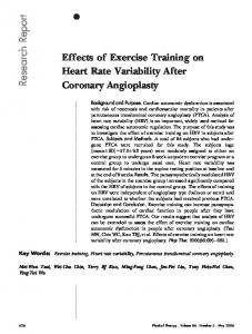 Effects of Exercise Training on Heart Rate ... - National Taiwan University