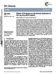 Effects of Fe doping on the thermal hysteresis of the