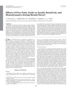 Effects of Free Fatty Acids on Insulin Sensitivity and Hemodynamics ...