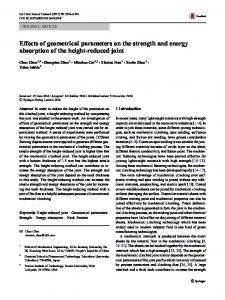 Effects of geometrical parameters on the strength and ... - Springer Link