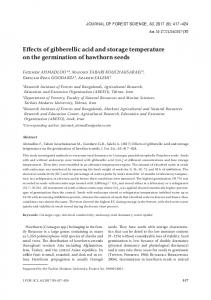 Effects of gibberellic acid and storage temperature on the germination ...