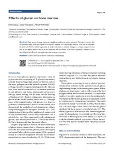 Effects of glucan on bone marrow