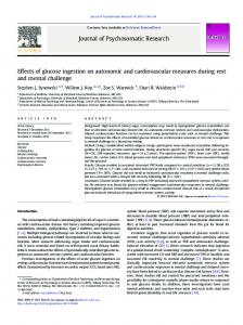 Effects of glucose ingestion on autonomic and cardiovascular ...