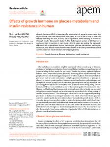 Effects of growth hormone on glucose metabolism and insulin