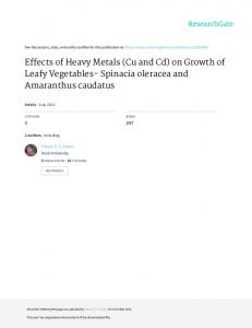 Effects of Heavy Metals