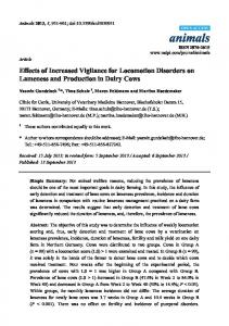 Effects of Increased Vigilance for Locomotion Disorders on ... - MDPI