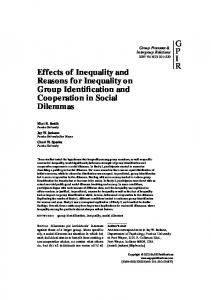 Effects of Inequality and Reasons for Inequality on Group ... - CiteSeerX