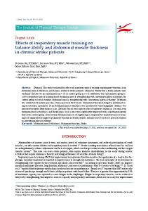 Effects of inspiratory muscle training on balance ability and abdominal ...