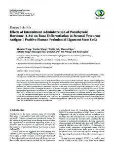 Effects of Intermittent Administration of Parathyroid Hormone (1-34) on ...