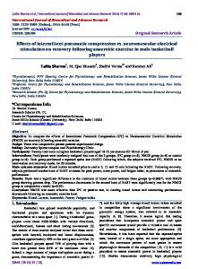 Effects of intermittent pneumatic compression vs. neuromuscular