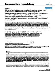 Effects of lamivudine on serum albumin levels correlate with ...