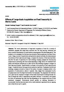 Effects of Large-Scale Acquisition on Food