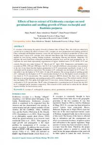 Effects of leaves extract of Eichhornia crassipes on seed germination