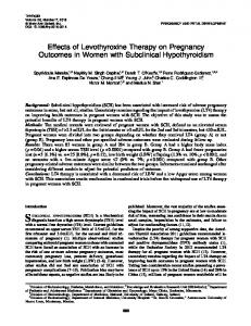 Effects of Levothyroxine Therapy on Pregnancy ...