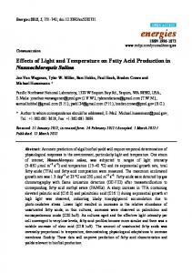 Effects of Light and Temperature on Fatty Acid Production ... - CiteSeerX