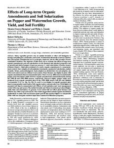 Effects of Long-term Organic Amendments and Soil Solarization on ...