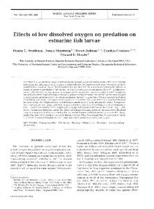 Effects of low dissolved oxygen on predation on ... - Inter Research