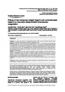 Effects of low-molecular-weight heparin and unfractionated heparin on