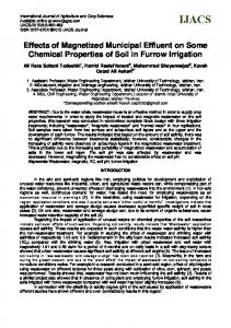 Effects of Magnetized Municipal Effluent on Some Chemical Properties ...