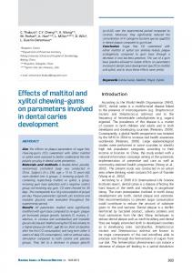 Effects of maltitol and xylitol chewing-gums on ...