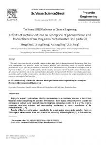 Effects of metallic cations on desorption of