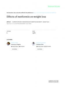 Effects of metformin on weight loss