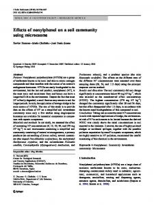 Effects of nonylphenol on a soil community using ... - Springer Link