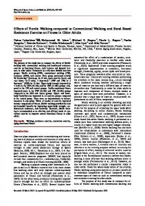 Effects of Nordic Walking compared to Conventional Walking and ...