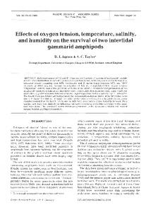 Effects of oxygen tension, temperature, salinity, and ... - Inter Research