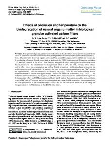 Effects of ozonation and temperature on the biodegradation of natural ...