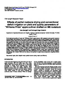 Effects of partial rootzone drying and conventional deficit ... - CiteSeerX