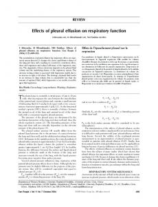 Effects of pleural effusion on respiratory function - Hindawi