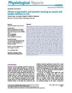 Effects of plyometric and isometric training on muscle and tendon ...