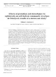 Effects of predation and disturbance by ophiuroids on ... - Inter Research