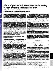 Effects of pressure and temperature on the binding ... - Semantic Scholar