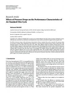 Effects of Pressure Drops on the Performance Characteristics of Air ...