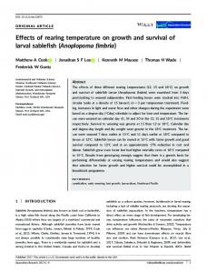 Effects of rearing temperature on growth and ... - Wiley Online Library