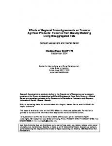 Effects of Regional Trade Agreements on Trade in ... - AgEcon Search
