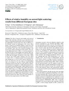 Effects of relative humidity on aerosol light ... - Atmos. Chem. Phys