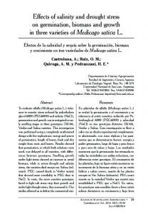 Effects of salinity and drought stress on germination, biomass and