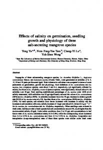 Effects of salinity on germination, seedling growth and physiology of ...