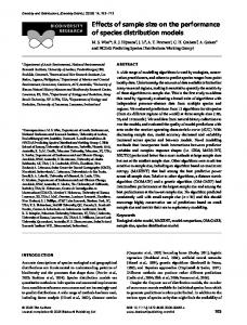 Effects of sample size on the performance of species distribution models